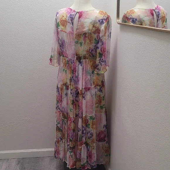 Johnny Was Silk Floral Dress - Picture 3 of 9